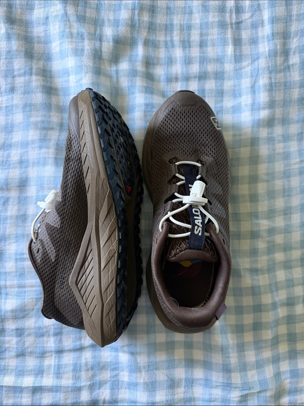 Salomon x Pas Normal Studios Athletic Trail Shoes - Brown with navy Accents